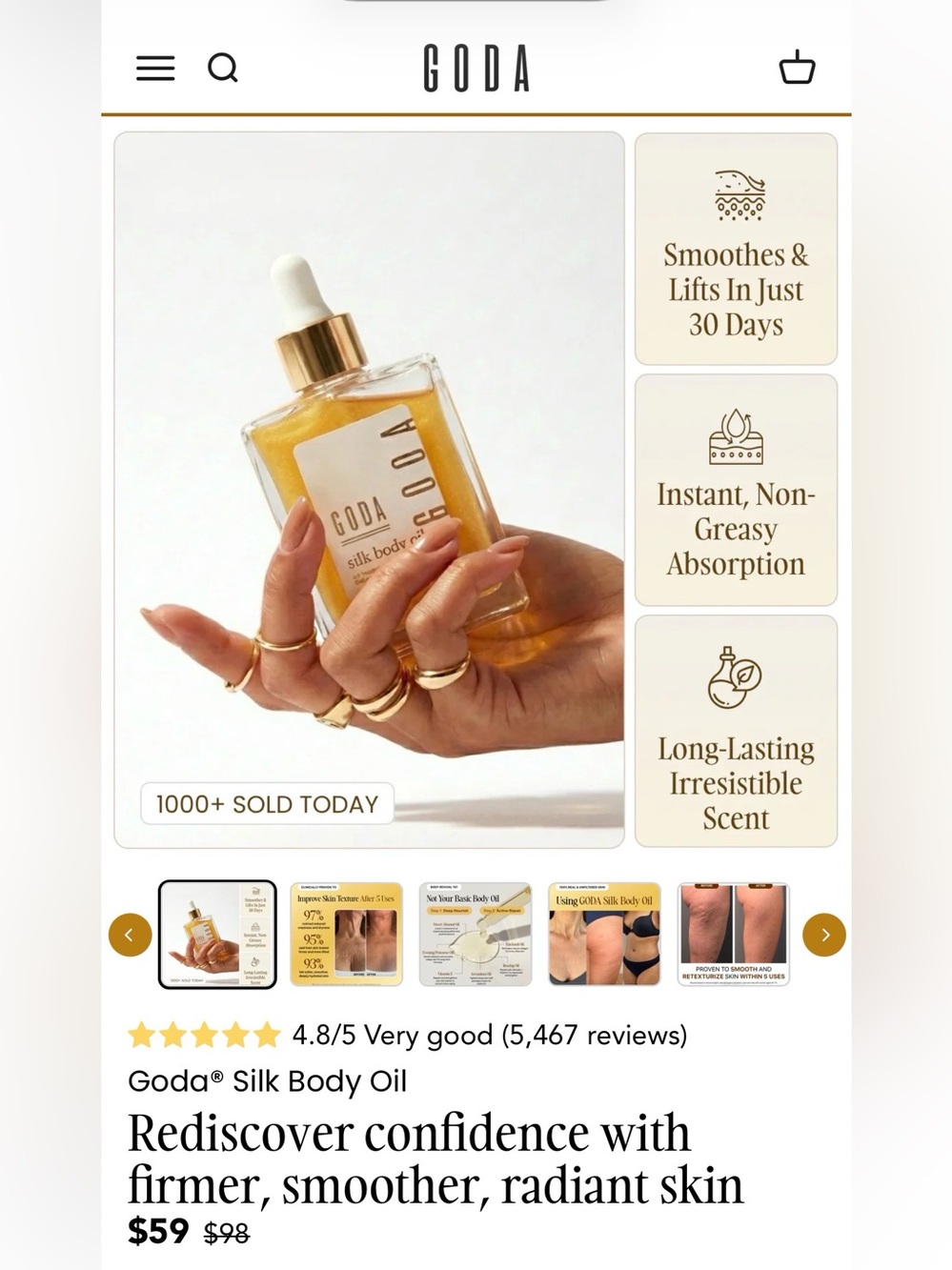 NIB- Goda Silk Pheromone Body Oil Perfume
